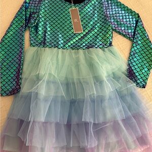 NWT Iridescent Mermaid Dress with Tulle Skirt